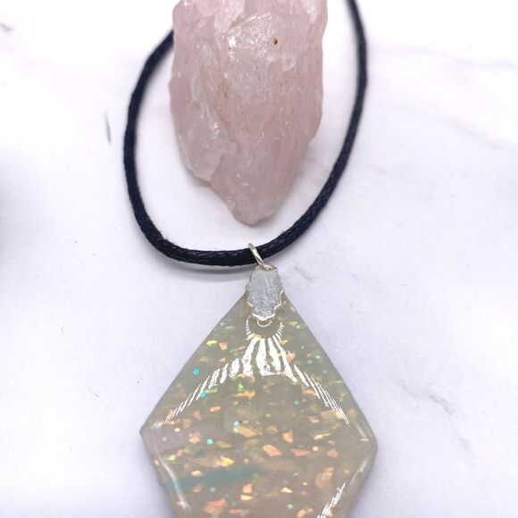 Blue and Purple Botanical Necklace - Picture 9 of 10